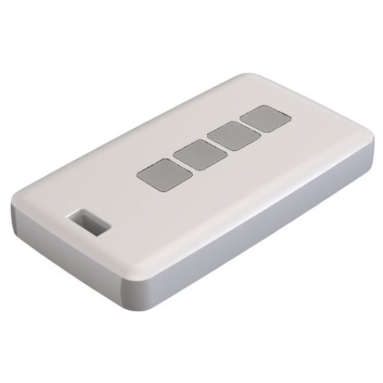 Teko - REMO-TEK series (13124.30) - enclosure for the remote control in white with light grey sides (71,5 x 39,3 x 11,5 mm)