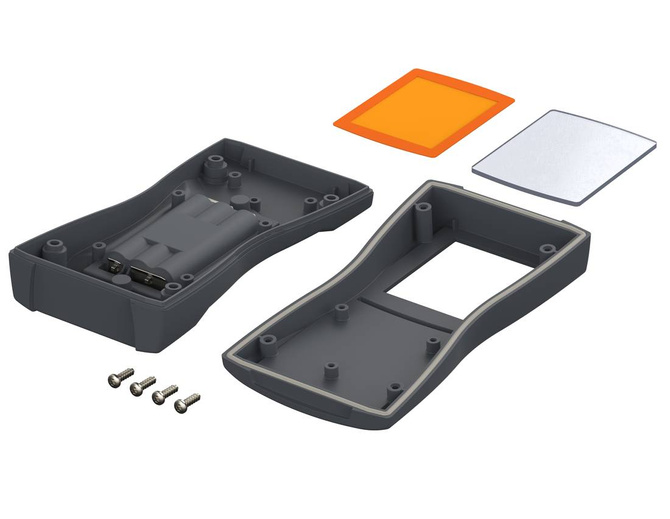 BOPLA BS 504 DIS-7024 (82504224) - ABS enclosure with display screen and battery compartment (140.3 x 72.9 x 31.3 mm)