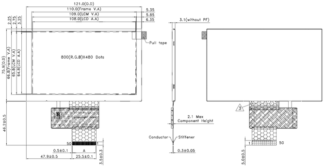 Powertip PH800480T030-ZHA01 - full viewing angle display