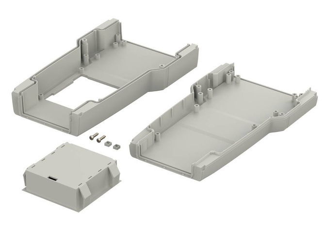 Bopla ART 655 F with BE 60 (34165591) - obudowa z wgłębieniem w pokrywie i z pojemnikiem na baterie (204 x 110 x 41 mm)