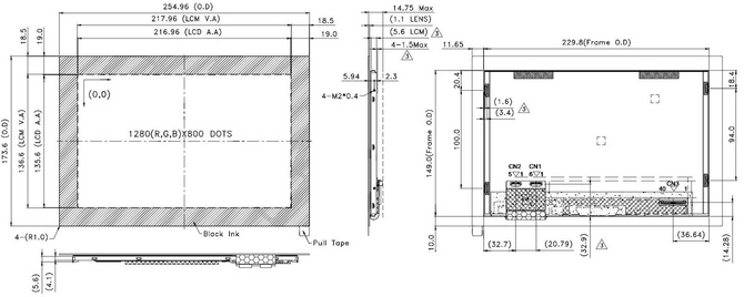 Powertip PH128800T006-ZHC02 - full viewing angle display