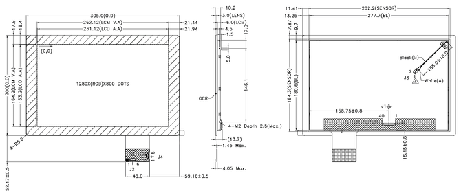 Powertip PH128800T008-ZHR - full viewing angle display