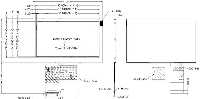 Powertip PH480272T005-IAA07 - TFT display