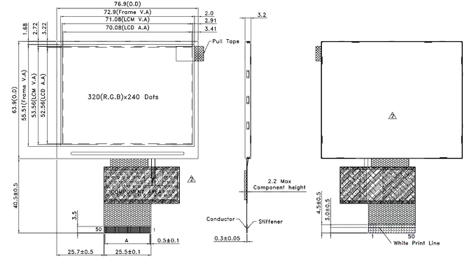 Powertip PH320240T028-ZFA06 - full viewing angle display