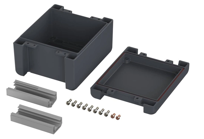 Bopla BA 141309 F SIL-7024 (00123234.SIL) - aluminum enclosure with a recess in the cover and silicone lid seal (159 x 128 x 60 mm)