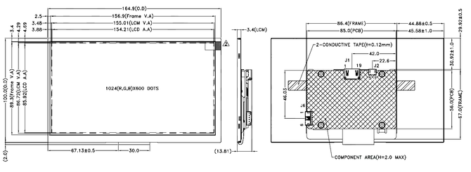 Powertip PH102600T013-ZBA - HDMI display