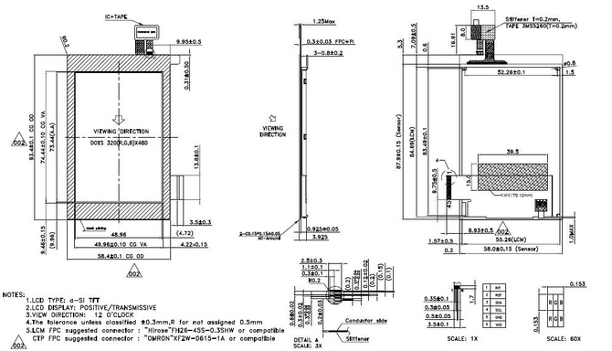 Powertip PH320480T009-LAC03 - CTP display