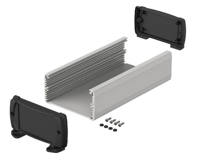 BOPLA ELPU 1050-0200 DW (83057200.S7) - aluminium profile, open on one side with wall brackets (106 x 52 x 200 mm)