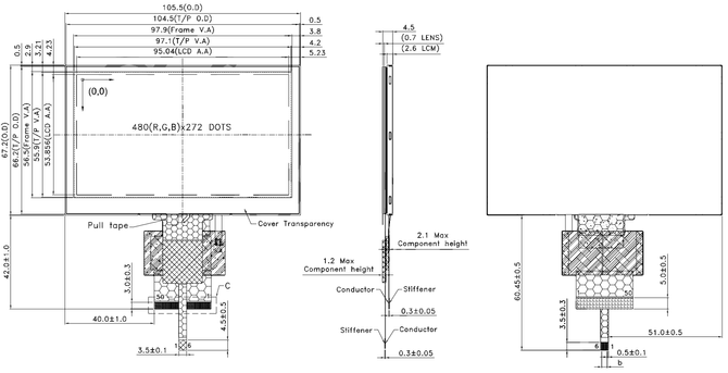 Powertip PH480272T016-ZHC01 - full viewing angle display