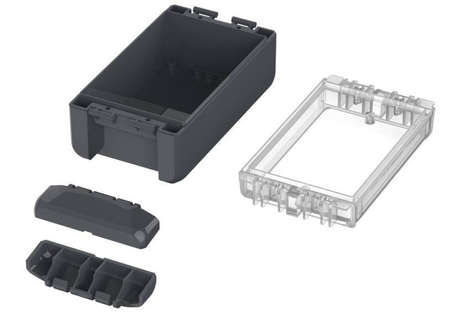 Bopla B 140806 PC-V0-G 7024 (96023124) - universal enclosure with crystal-clear lid (151 x 80 x 60 mm)