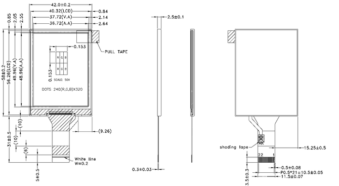 Powertip PH240320T062-LAA11 - wyświetlacz TFT