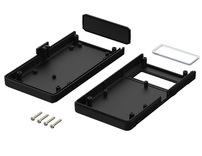 Bopla BOS 760-9005 (34760000) - obudowa ręczna z otworowaniem na wyświetlacz i bocznym przełącznikiem on-off (157 x 84 x 30 mm)