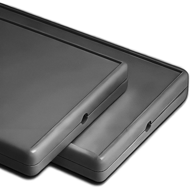 Teko - POCKET CARD series (PC-1.4) - universal enclosure in dark gray with opening for flat cable (85 x 54 x 10 mm)