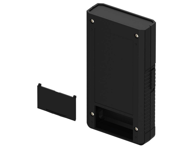 Bopla BOS 758-9005 (34758000) - obudowa ręczna z pojemnikiem na baterie (2 x 9V), wgłębieniem powierzchni pod montaż licujący klawiatur i bocznym przełącznikiem on-off (157 x 84 x 30 mm)