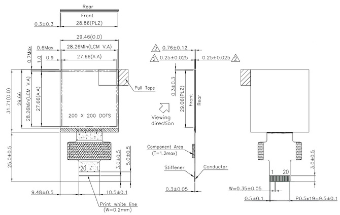 Powertip D-GMA31027A-0-Q - TFT display