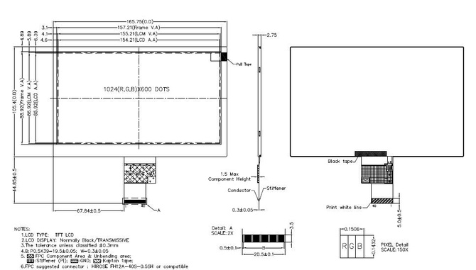 Powertip PH102600T013-ZBA01 - full viewing angle display