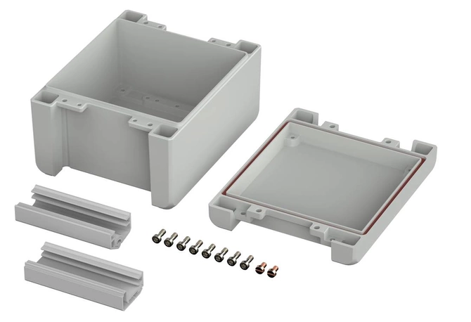 Bopla BA 141309 F SIL-7035 (00123235.SIL) - aluminum enclosure with a recess in the cover and silicone lid seal (159 x 128 x 90 mm)