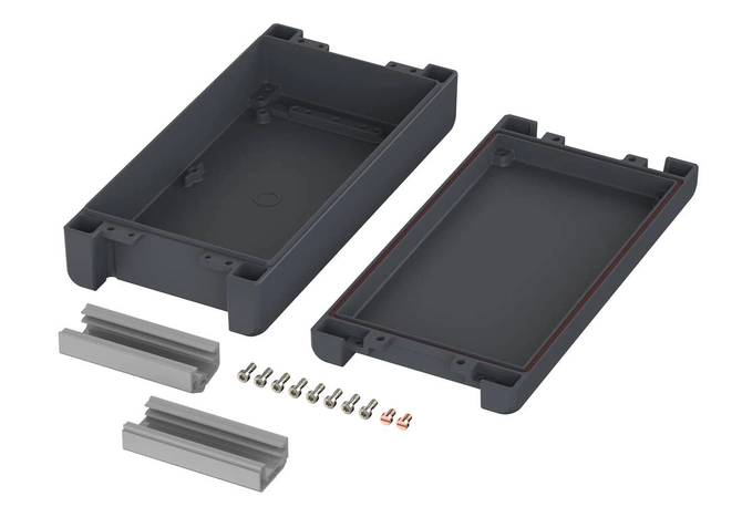 Bopla BA 241306 F SIL-7024 (00125224.SIL) - aluminum enclosure with a recess in the cover and silicone lid seal (259 x 128 x 60 mm)