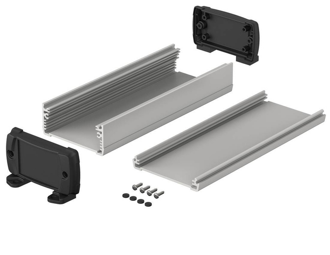 BOPLA ELPH 840-0200 DW (83846200.S7) - aluminium profile horizontally-divided with wall brackets (80 x 42 x 200 mm)