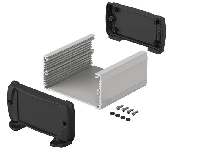 BOPLA ELPU 1050-0100 DW (83057100.S7) - aluminium profile, open on one side with wall brackets (106 x 52 x 100 mm)