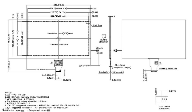 Powertip PH102600T020-IFA - wyświetlacz TFT