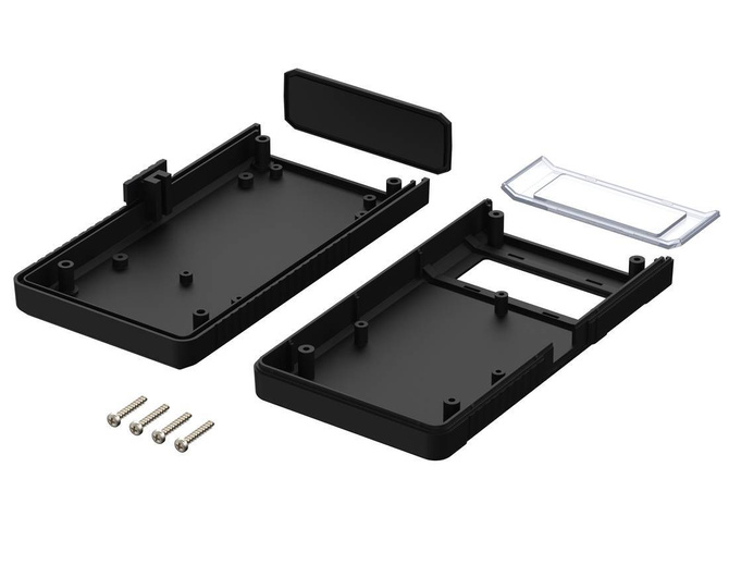 Bopla BOS 759-9005 (34759000) - obudowa ręczna z panoramicznym otworowaniem na wyświetlacz i bocznym przełącznikiem on-off (157 x 84 x 30 mm)