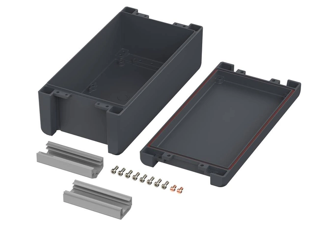 Bopla BA 241309 F SIL-7024 (00125234.SIL) - aluminum enclosure with a recess in the cover and silicone lid seal (259 x 128 x 90 mm)