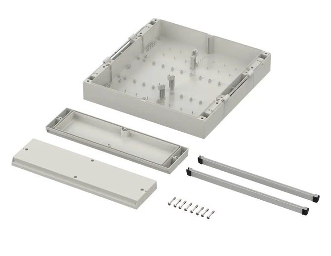 Bopla RD 7000 BK (79000900) - tylna pokrywa z uszczelką i z podwójną komorą zaciskową obudowy CombiCard 5000-7000 (323 x 326,7 x 50 mm 3U 49HP)