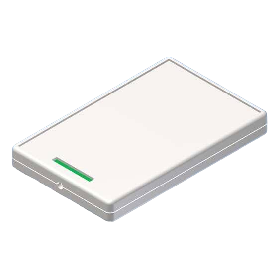 Teko - POCKET CARD series (PC-IR.7) - universal enclosure in white with opening for flat cable and LED (85 x 54 x 10 mm)