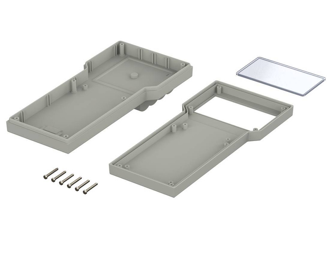 Bopla BOS 902-7038 (34902000) - hand-held enclosure with seal, carrying strap and battery compartment (4 x 1,5V) (211 x 100 x 26 mm)