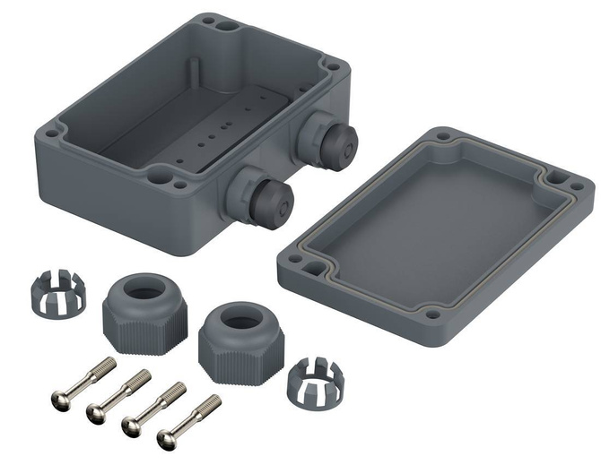 Bopla PK 102-211 (38102200) - obudowa poliestrowa z zamontowanymi dławnicami kablowymi PG 11 (98 x 64 x 34 mm)