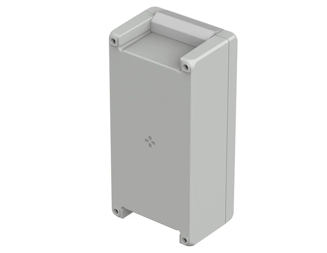 Bopla BA 241309 F-7035 (00125235) - aluminum enclosure with a recess in the cover and neoprene seal (259 x 128 x 90 mm)