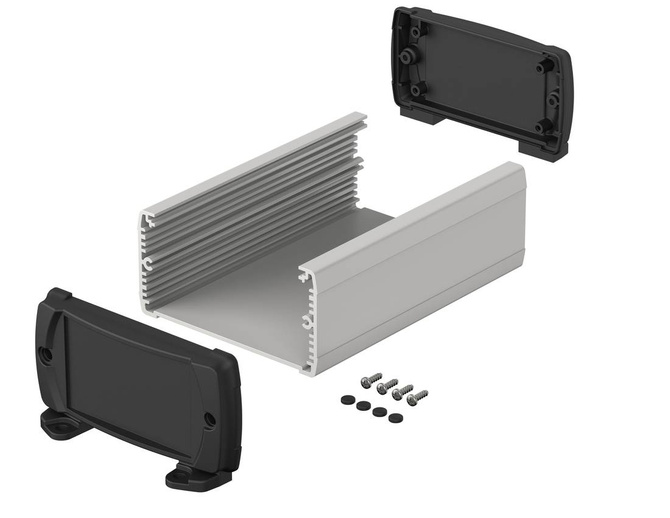 BOPLA ELPU 1050-0150 DW (83057150.S7) - aluminium profile, open on one side with wall brackets (106 x 52 x 150 mm)