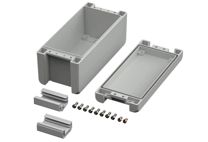 Bopla BA 180809 F-7035 (00124135) - aluminum enclosure with a recess in the cover and neoprene seal (199 x 86 x 90 mm)