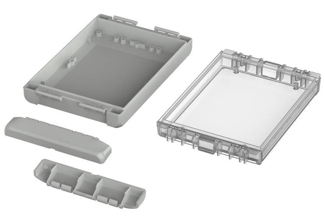 Bopla B 181304 PC-V0-G 7035 (96024245) - obudowa uniwersalna z przezroczystą pokrywą (191 x 125 x 40 mm)