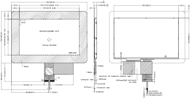 Powertip PH800480T007-IHC01 - CTP display