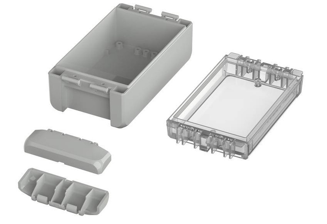Bopla B 140806 PC-V0-G 7035 (96023125) - universal enclosure with crystal-clear lid (151 x 80 x 60 mm)
