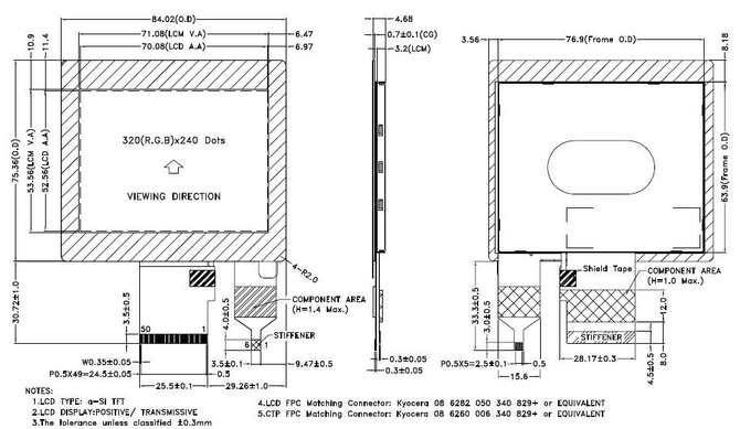 Powertip PH320240T023-IBC08 - CTP display