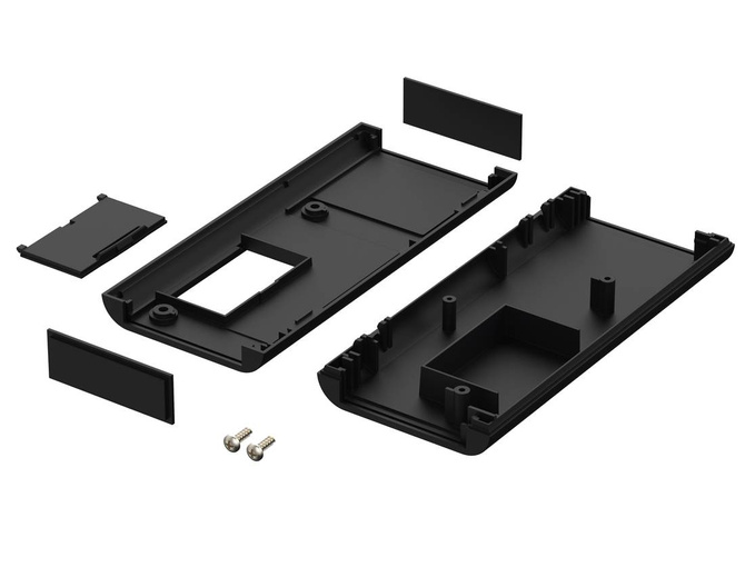 Bopla BOS 601-9005 (34601000) - hand-held enclosure with battery compartment (2 x 9V) and continuous membrane keypad area (172 x 77 x 25 mm)