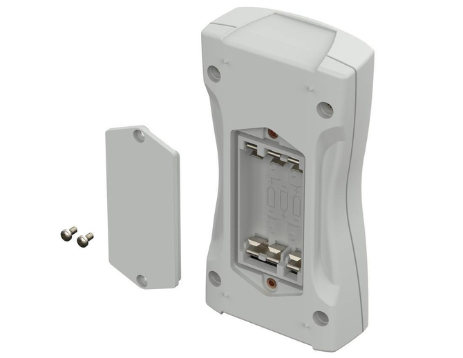 BOPLA BS 501 DIS-7035 (82501235) - obudowa z ABS z oknem wyświetlacza i pojemnikiem na baterie (140,3 x 72,9 x 31,3 mm)