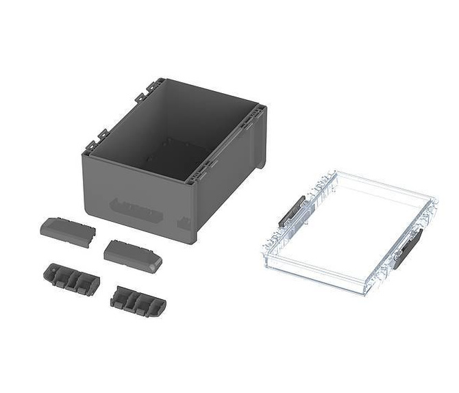 Bopla B 233016 PC-V0-G 7024 (96028574) - universal enclosure with crystal-clear lid (239 x 300 x 160 mm)