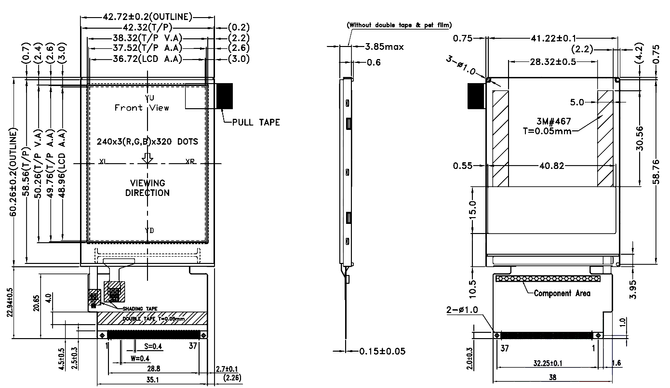Powertip PH240320T-062-L06Q - TFT display