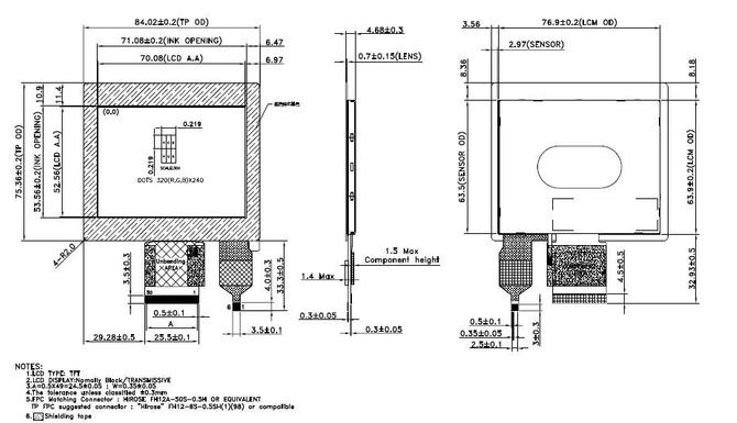 Powertip PH320240T028-ZEC03 - full viewing angle display