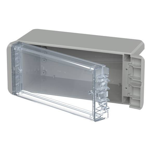 Bopla B 180809 PC-V0-G 7035 (96024135) - universal enclosure with crystal-clear lid (191 x 80 x 90 mm)