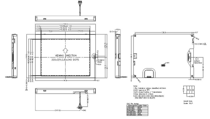 Powertip PH320240T-009-IC1Q - TFT display