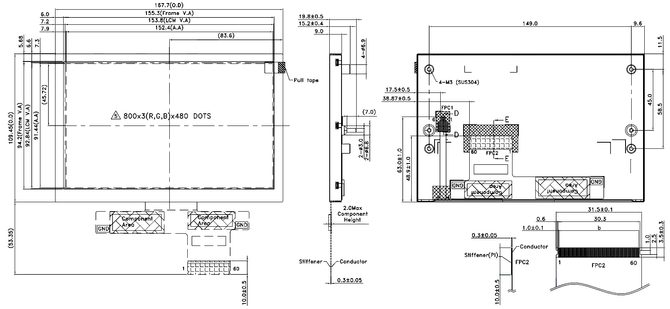 Powertip PH800480T029-IAA - wyświetlacz TFT