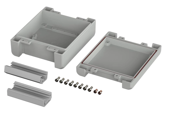 Bopla BA 141306 F SIL-7035 (00123225.SIL) - aluminum enclosure with a recess in the cover and silicone lid seal (159 x 128 x 60 mm)