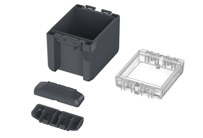 Bopla B 100809 PC-V0-G 7024 (96022134) - universal enclosure with crystal-clear lid (113 x 80 x 90 mm)