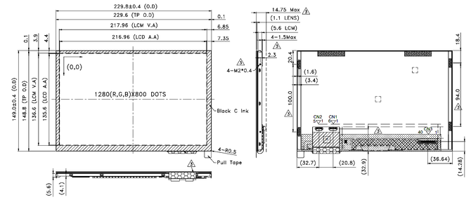Powertip PH128800T006-ZHC01 - wyświetlacz CTP