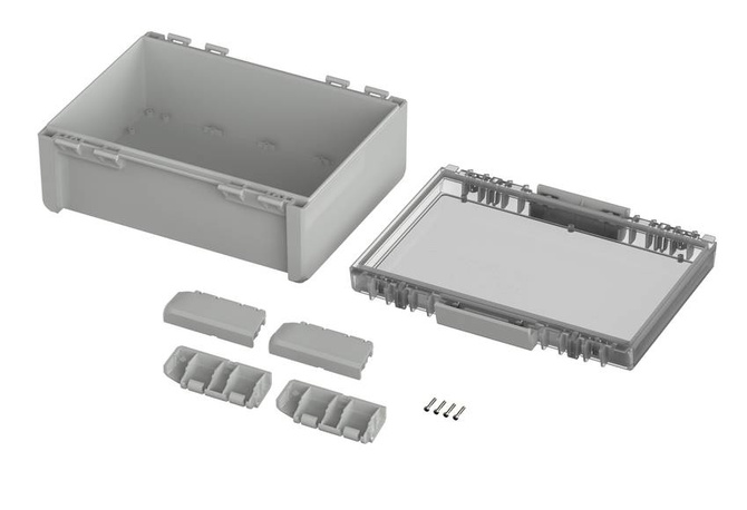 Bopla B 233012 PC-V0-G 7035 (96028565) - obudowa uniwersalna z przezroczystą pokrywą (239 x 300 x 120 mm)